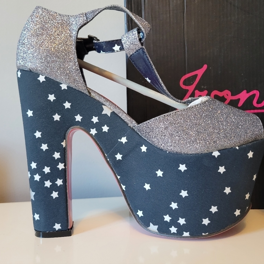 Iron Fist Starry Night Super Platforms, New with Flaws, Size 7 - Picture 9 of 13